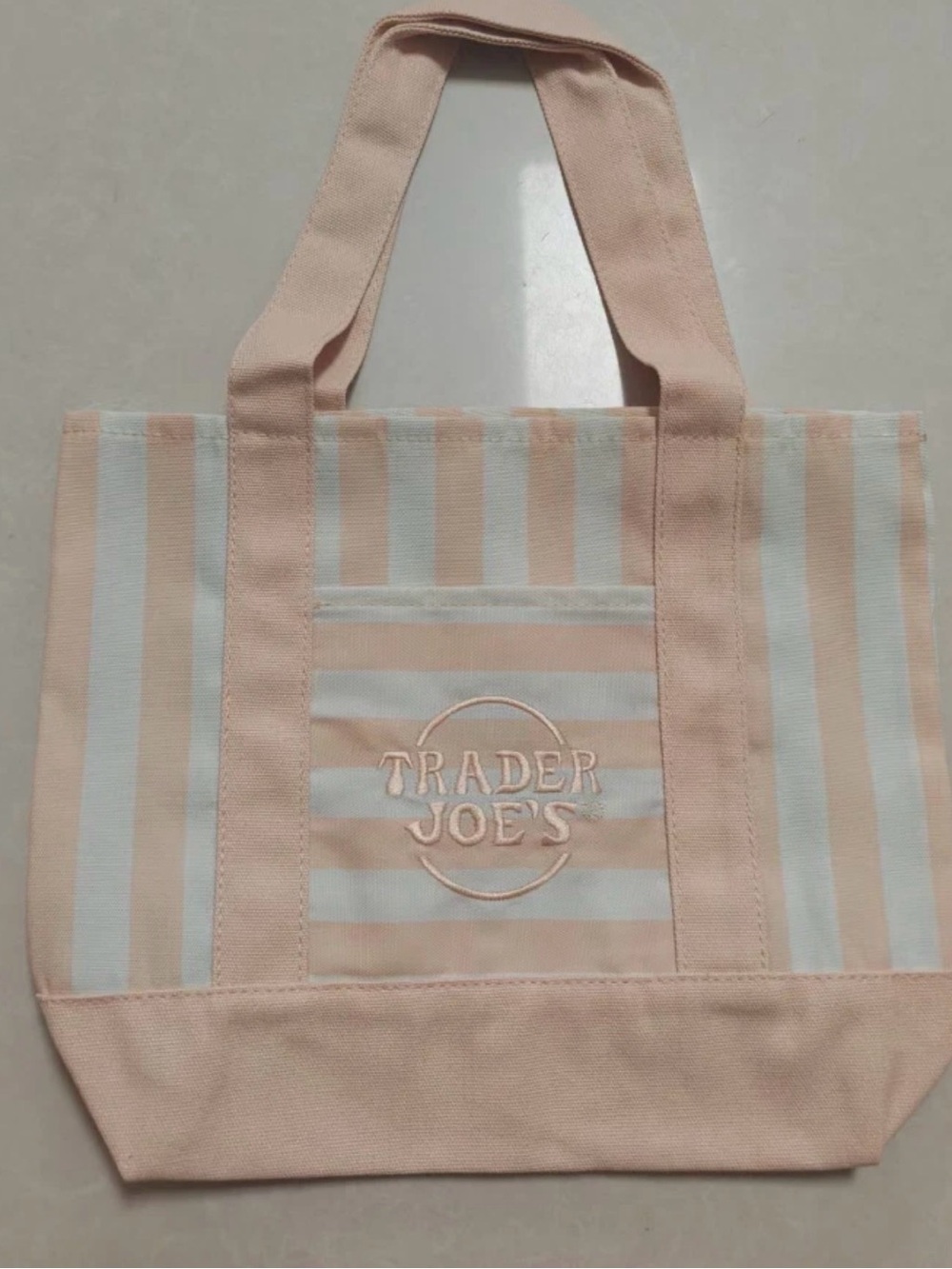 Tan Stripe Mini Tote Bag